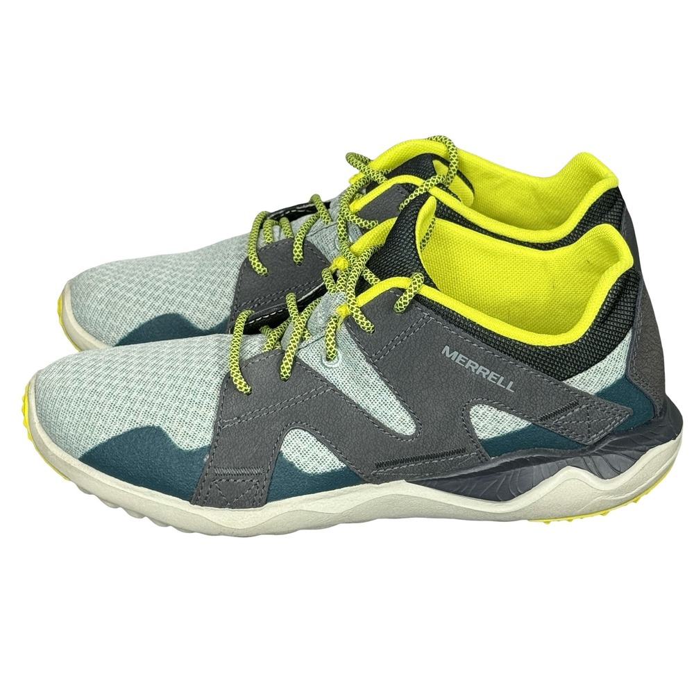Merrell 1six8 Womens 8.5 Mesh Running Shoes Blue‎ Neon Yellow Sneaker - Picture 6 of 11